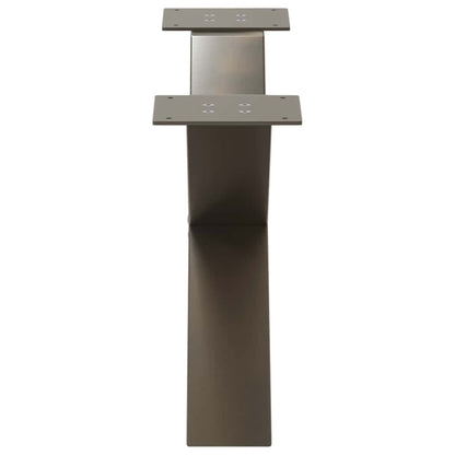 Gambe Tavolino Caffè a X 2 pz Naturale 70x(30-31) cm in Acciaio - homemem39