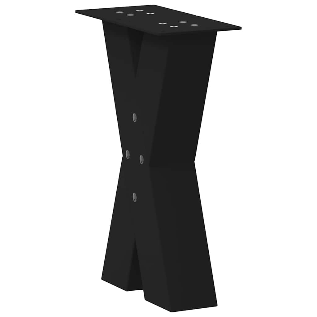 Gambe Tavolino Caffè a X 2 pz Nero 28x(42-43) cm Acciaio - homemem39