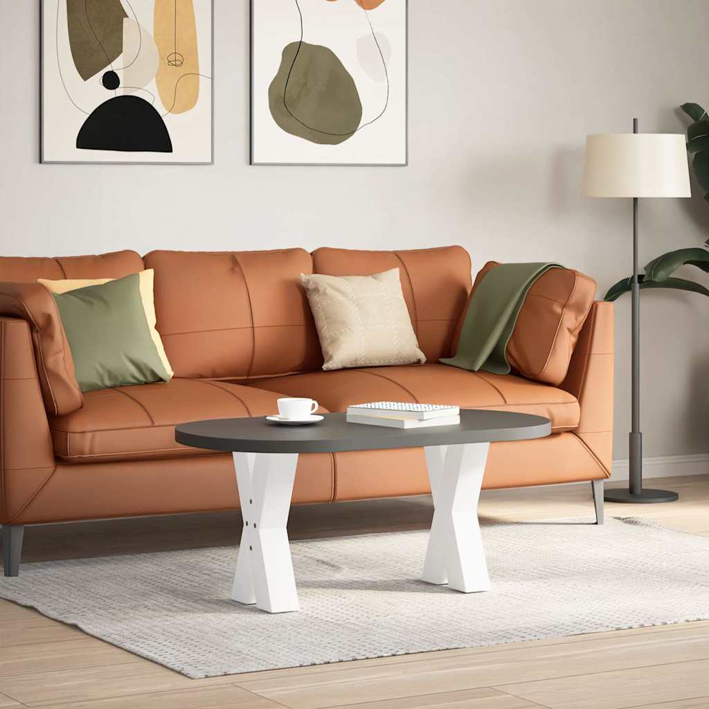 Gambe Tavolino Caffè a X 2 pz Bianco 28x(42-43) cm Acciaio - homemem39