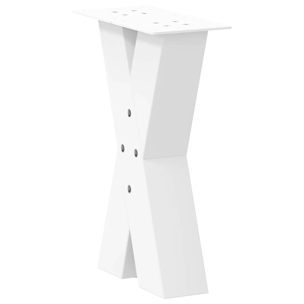 Gambe Tavolino Caffè a X 2 pz Bianco 28x(42-43) cm Acciaio - homemem39