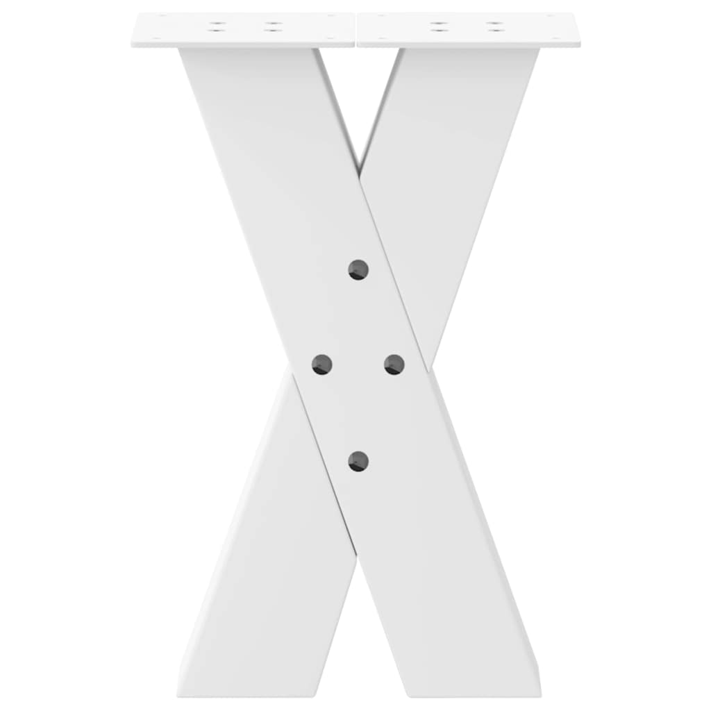Gambe Tavolino Caffè a X 2 pz Bianco 28x(42-43) cm Acciaio - homemem39