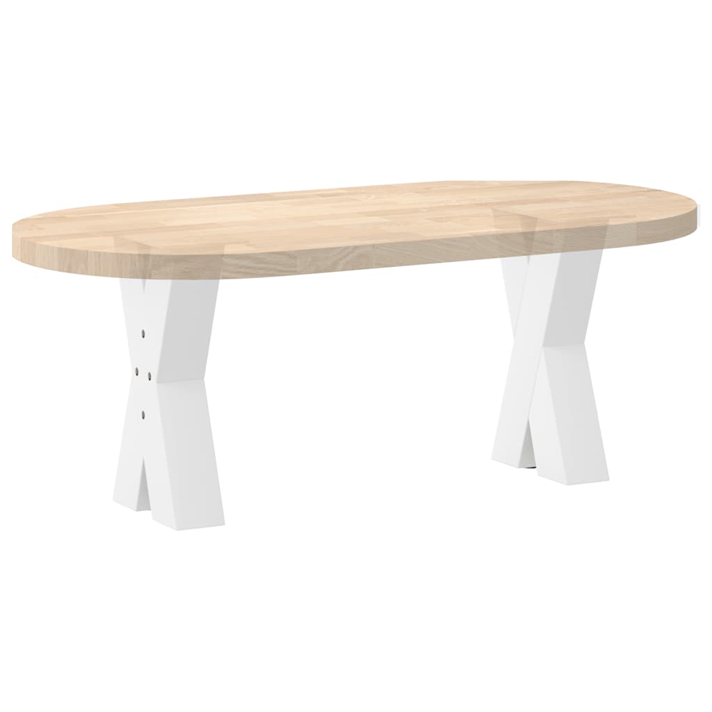 Gambe Tavolino Caffè a X 2 pz Bianco 28x(42-43) cm Acciaio - homemem39