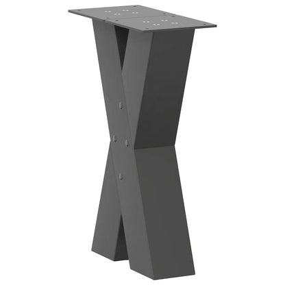 Gambe Tavolino Caffè a X 2 pz Antracite 28x(42-43) cm Acciaio - homemem39
