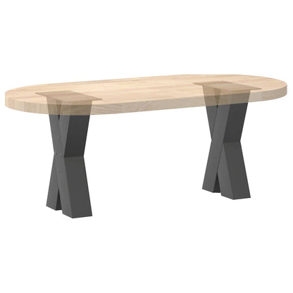 Gambe per Tavolino da Caffè forma X 2 pz Antracite 28x(42-43)cm