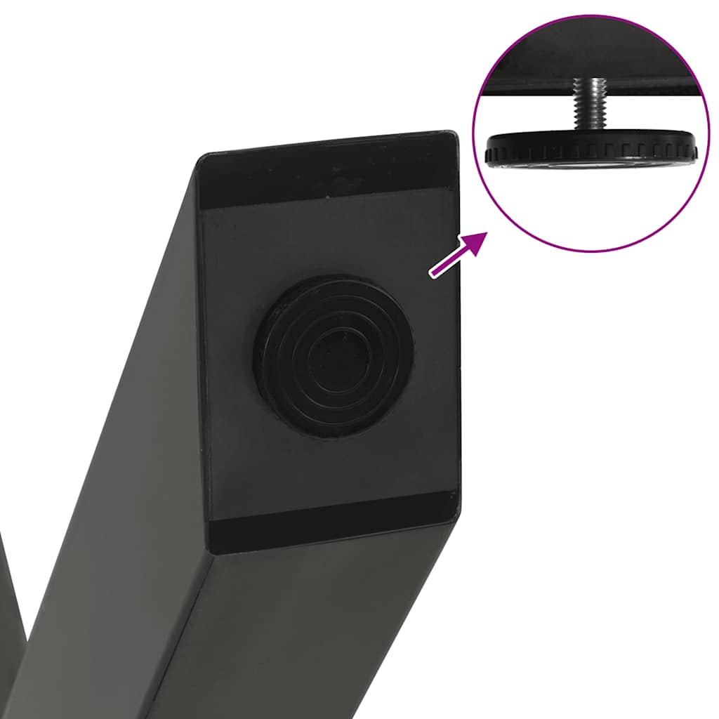 Gambe per Tavolino da Caffè forma X 2 pz Antracite 28x(42-43)cm