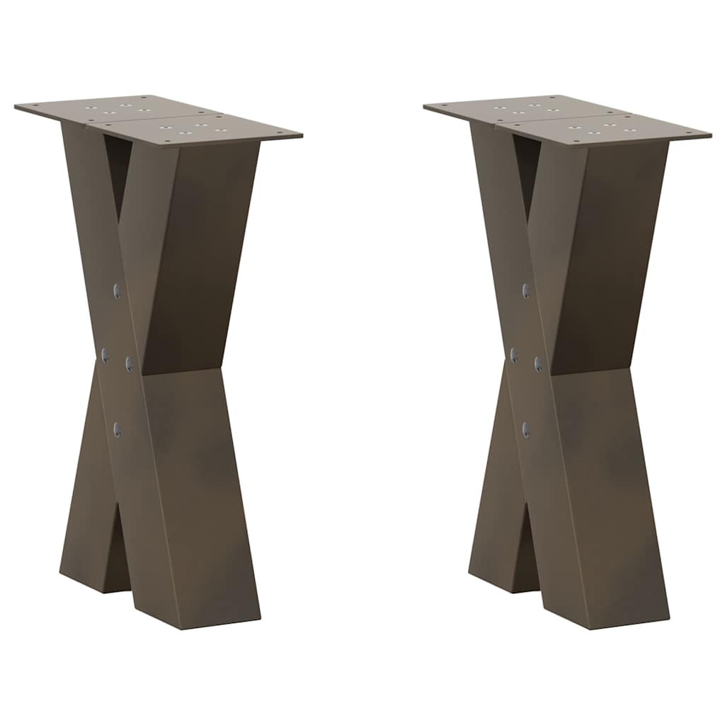 Gambe Tavolino Caffè a X 2 pz Naturale 28x(42-43) cm Acciaio - homemem39