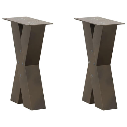 Gambe Tavolino Caffè a X 2 pz Naturale 28x(42-43) cm Acciaio - homemem39