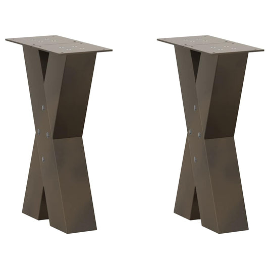 Gambe Tavolino Caffè a X 2 pz Naturale 28x(42-43) cm Acciaio - homemem39