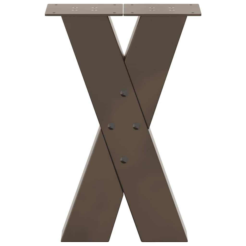 Gambe per Tavolino da Caffè forma X 2 pz Naturale 28x(42-43) cm