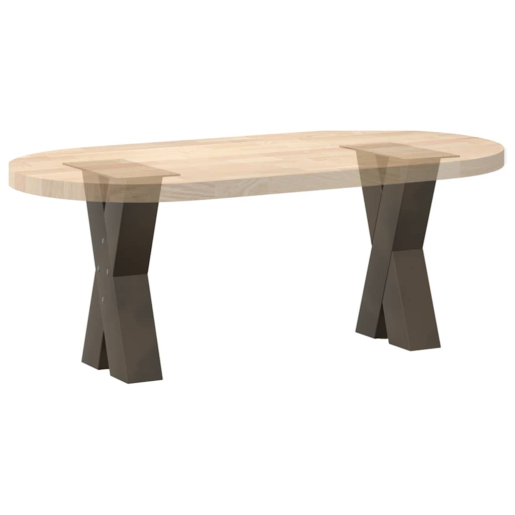 Gambe per Tavolino da Caffè forma X 2 pz Naturale 28x(42-43) cm