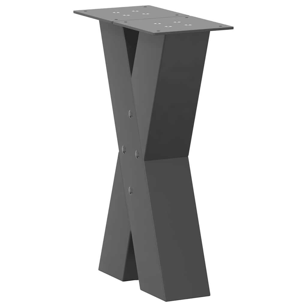 Gambe Tavolino Caffè a X 2 pz Antracite 38x(42-43) cm Acciaio - homemem39