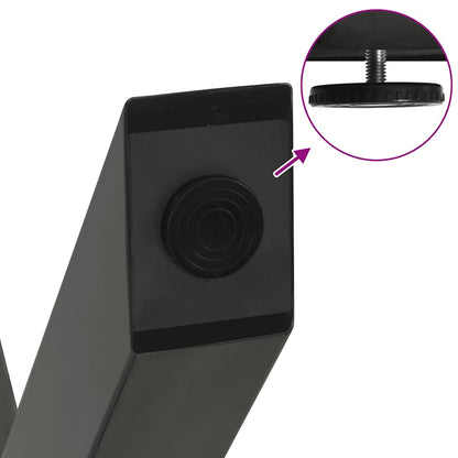 Gambe per Tavolino da Caffè forma X 2 pz Antracite 38x(42-43)cm
