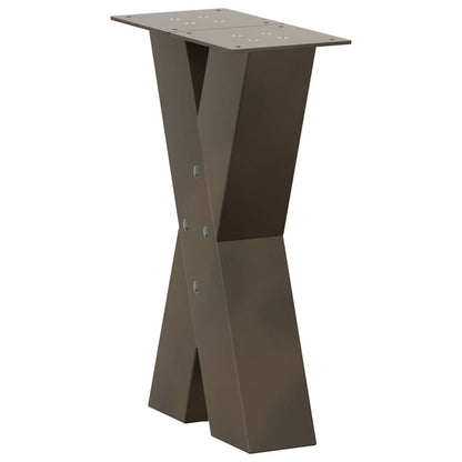 Gambe Tavolino Caffè a X 2 pz Naturale 38x(42-43) cm Acciaio - homemem39