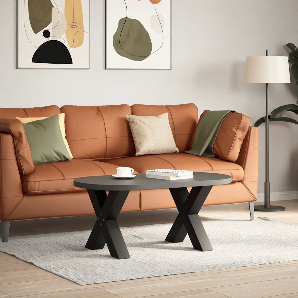 Gambe Tavolino da Caffè a X 2 pz Nero 50x(42-43) cm in Acciaio - homemem39