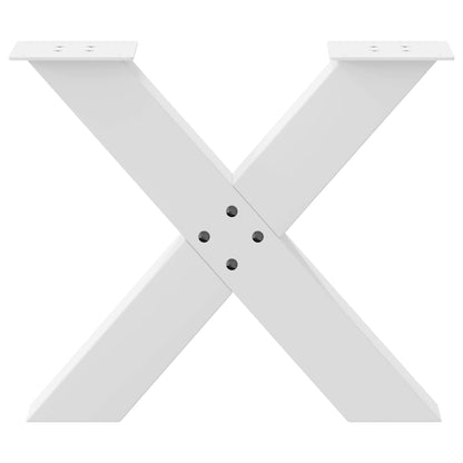 Gambe Tavolino Caffè a X 2 pz Bianco 50x(42-43) cm Acciaio - homemem39