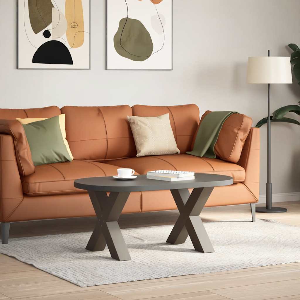 Gambe Tavolino Caffè a X 2 pz Naturale 50x(42-43) cm Acciaio - homemem39