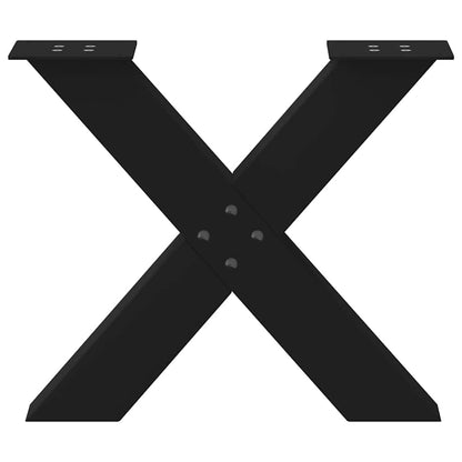 Gambe per Tavolino da Caffè a Forma di X 2 pz Nere 60x(42-43)cm
