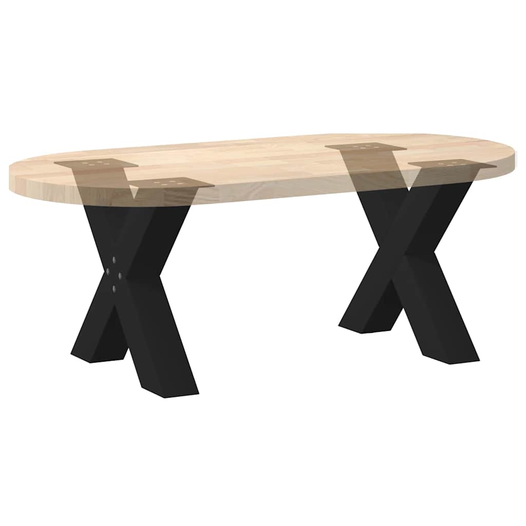 Gambe per Tavolino da Caffè a Forma di X 2 pz Nere 60x(42-43)cm