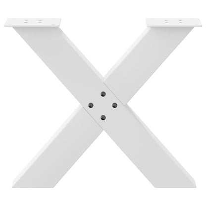 Gambe Tavolino Caffè a X 2 pz Bianco 60x(42-43) cm Acciaio - homemem39