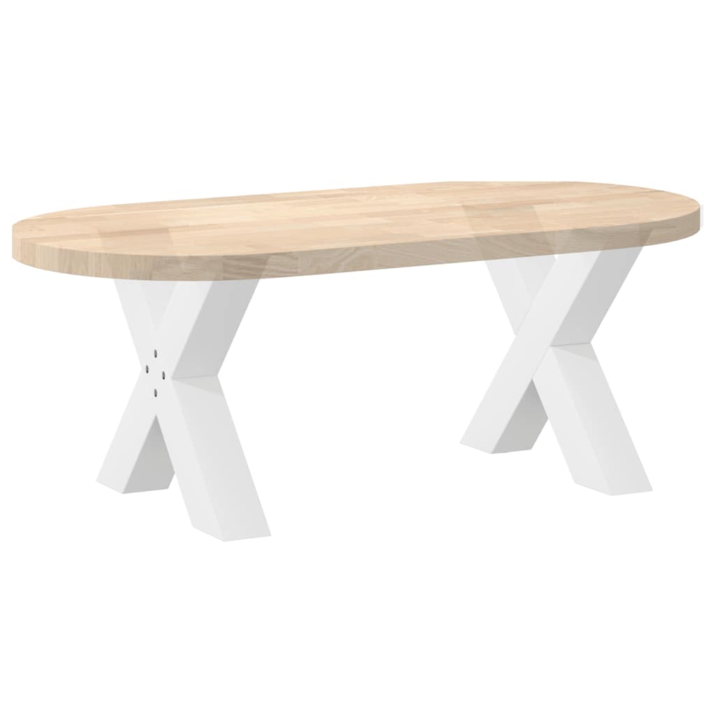 Gambe Tavolino Caffè a X 2 pz Bianco 60x(42-43) cm Acciaio - homemem39