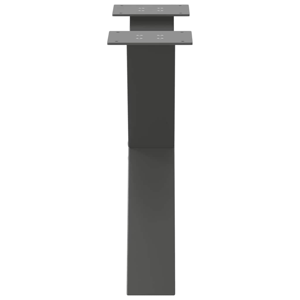 Gambe per Tavolino da Caffè a X 2 pz Antracite 60x(42-43) cm