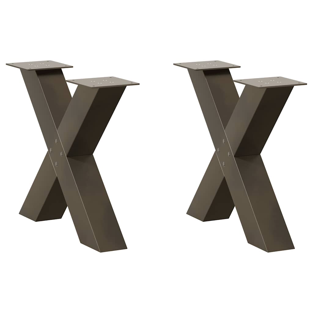 Gambe Tavolino Caffè a X 2 pz Naturale 60x(42-43) cm Acciaio - homemem39