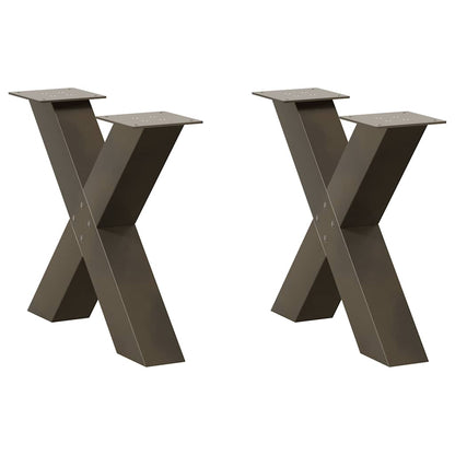 Gambe Tavolino Caffè a X 2 pz Naturale 60x(42-43) cm Acciaio - homemem39