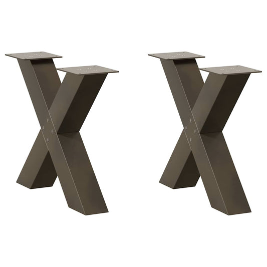 Gambe Tavolino Caffè a X 2 pz Naturale 60x(42-43) cm Acciaio - homemem39