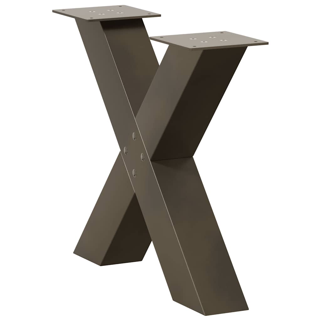 Gambe Tavolino Caffè a X 2 pz Naturale 60x(42-43) cm Acciaio - homemem39