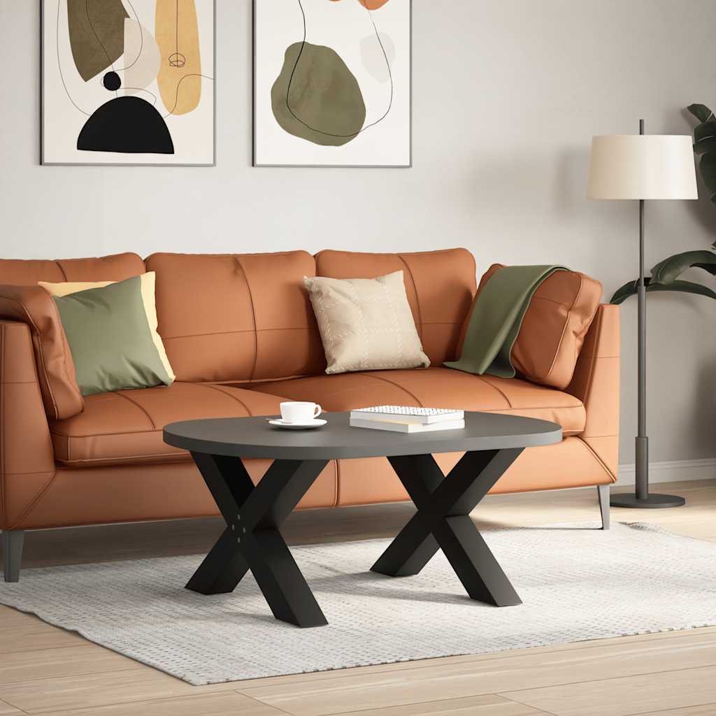 Gambe Tavolo Pranzo a Forma di X 2 pz Nero 70x(42-43)cm Acciaio - homemem39