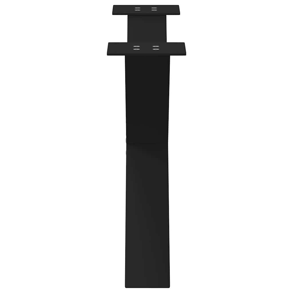 Gambe per Tavolino da Caffè a Forma di X 2 pz Nere 70x(42-43)cm