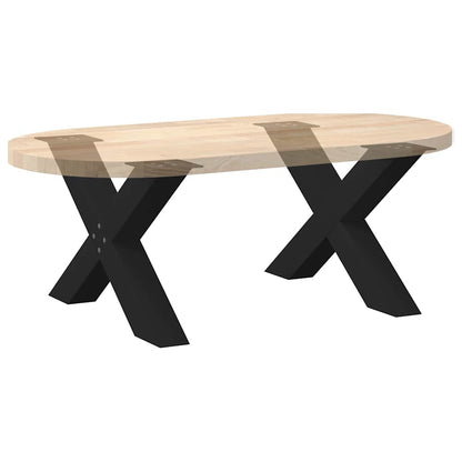 Gambe per Tavolino da Caffè a Forma di X 2 pz Nere 70x(42-43)cm