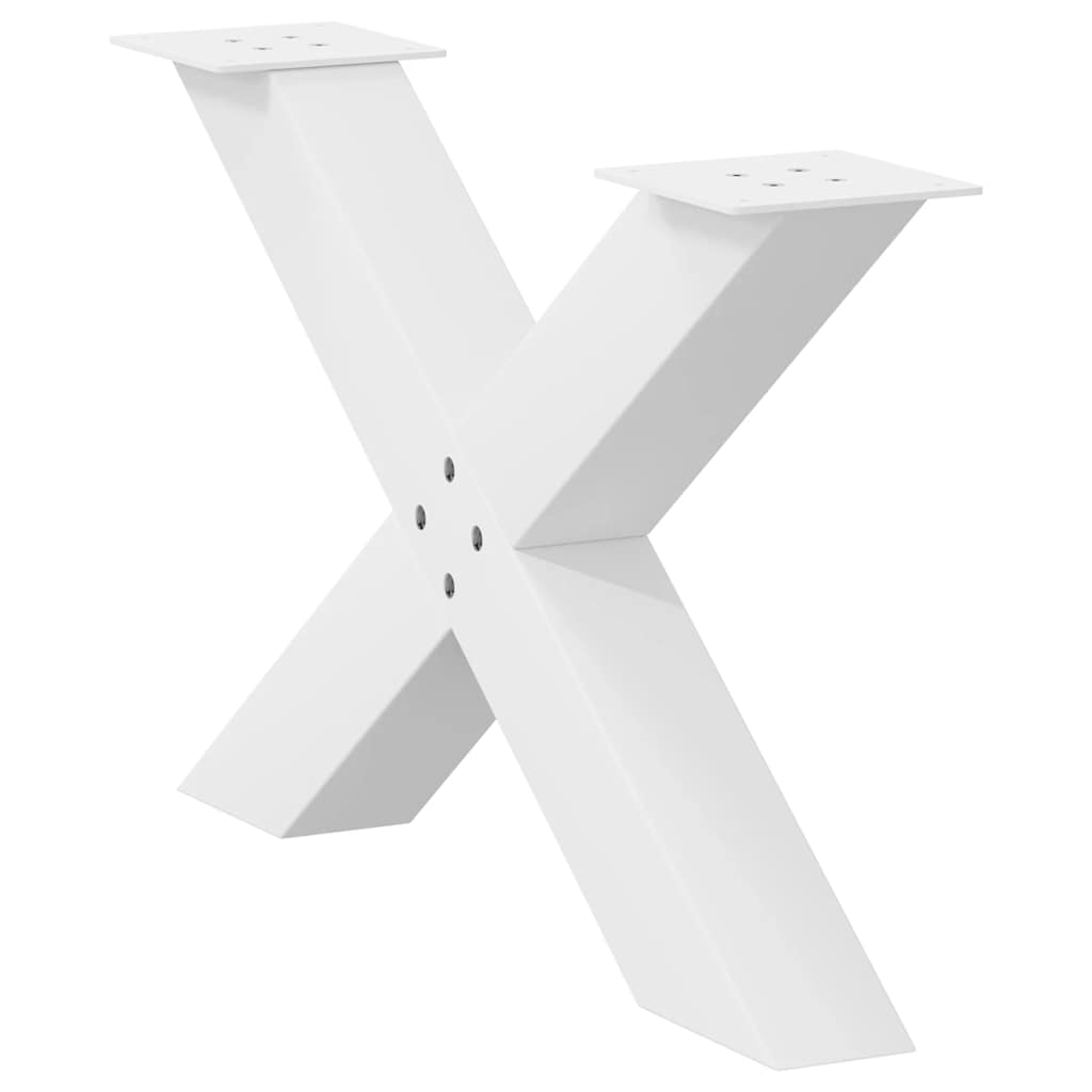 Gambe Tavolino Caffè a X 2 pz Bianco 70x(42-43) cm Acciaio - homemem39