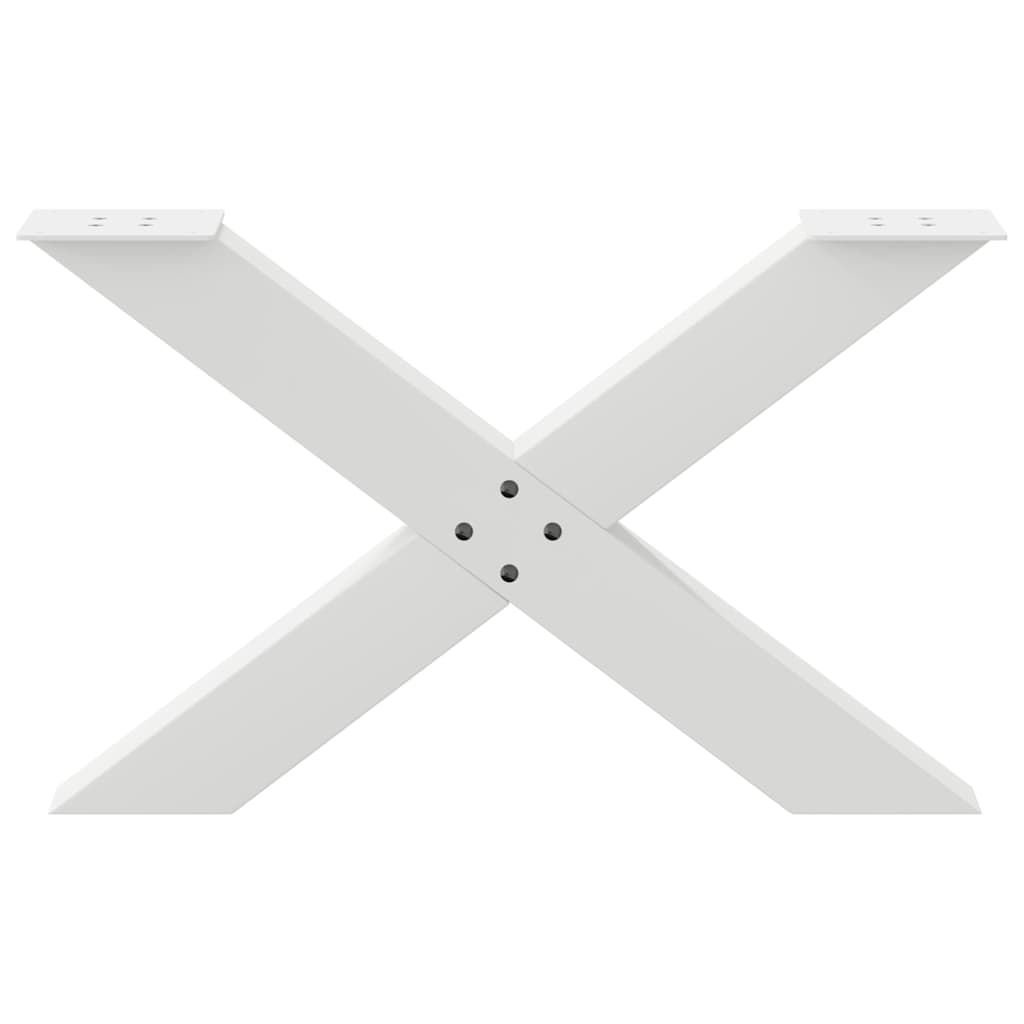 Gambe Tavolino Caffè a X 2 pz Bianco 70x(42-43) cm Acciaio - homemem39