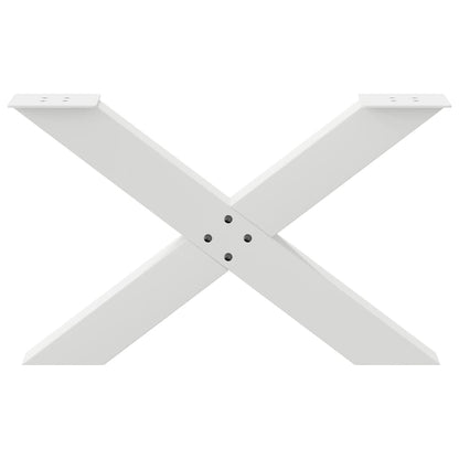 Gambe Tavolino Caffè a X 2 pz Bianco 70x(42-43) cm Acciaio - homemem39