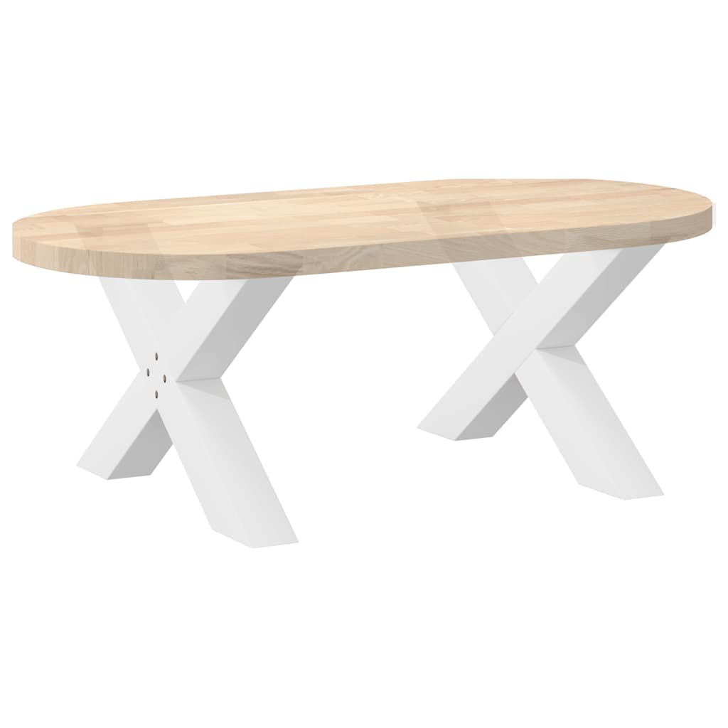 Gambe Tavolino Caffè a X 2 pz Bianco 70x(42-43) cm Acciaio - homemem39