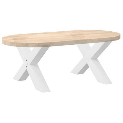 Gambe Tavolino Caffè a X 2 pz Bianco 70x(42-43) cm Acciaio - homemem39