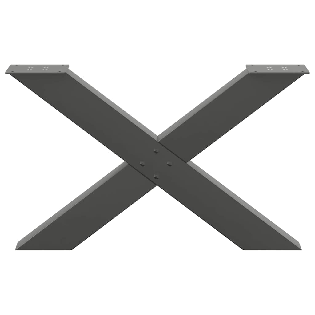 Gambe per Tavolino da Caffè forma X 2 pz Antracite 70x(42-43)cm