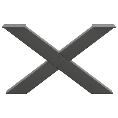 Gambe per Tavolino da Caffè forma X 2 pz Antracite 70x(42-43)cm