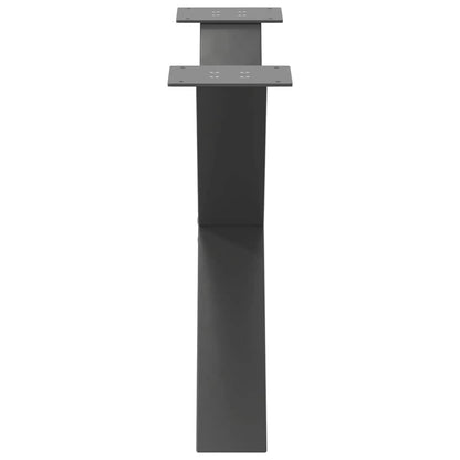Gambe per Tavolino da Caffè forma X 2 pz Antracite 70x(42-43)cm