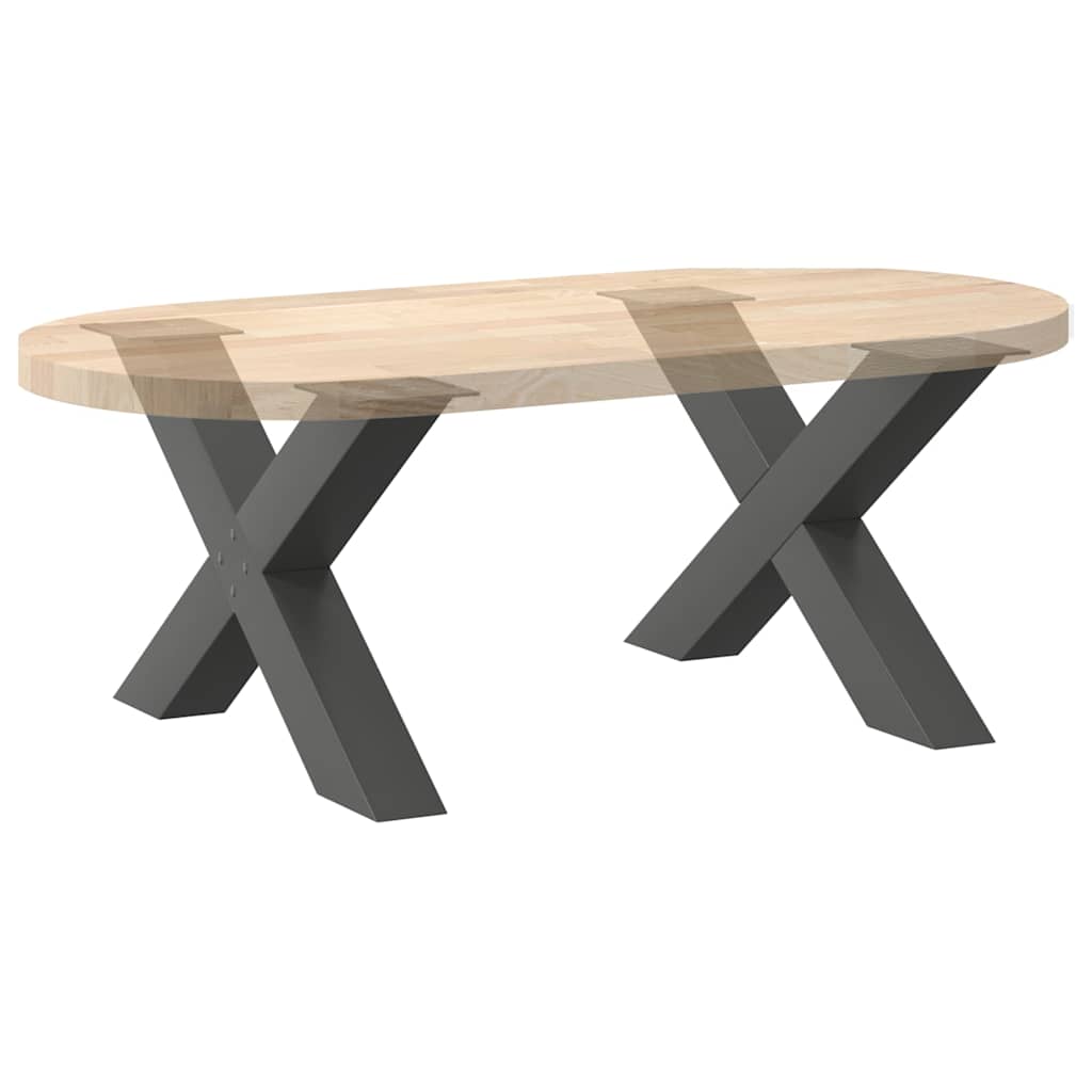 Gambe per Tavolino da Caffè forma X 2 pz Antracite 70x(42-43)cm