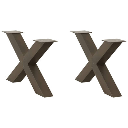 Gambe Tavolino Caffè a X 2 pz Naturale 70x(42-43) cm Acciaio - homemem39