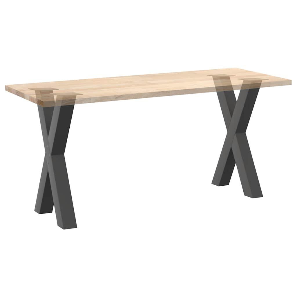 Gambe Tavolo Pranzo a X 2 pz Antracite 50x(72-73) cm Acciaio - homemem39