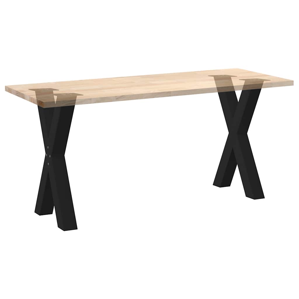 Gambe per tavolo da pranzo a forma di X 2 pz nere 60x(72-73) cm