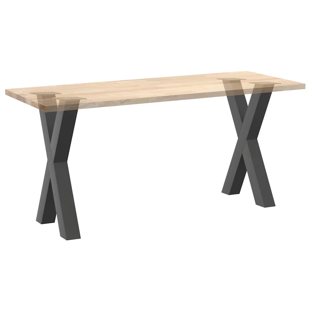 Gambe per tavolo da pranzo forma X 2 pz Antracite 60x(72-73) cm