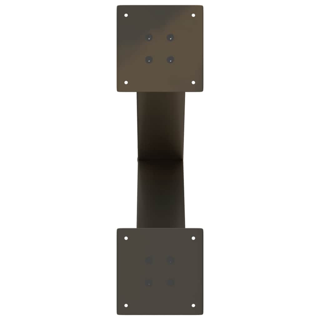 Gambe Tavolo Pranzo a X 2 pz Naturale 60x(72-73) cm Acciaio - homemem39