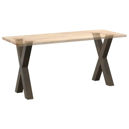 Gambe Tavolo Pranzo a X 2 pz Naturale 60x(72-73) cm Acciaio - homemem39