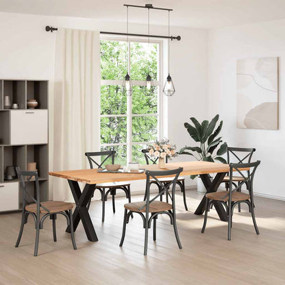 Gambe per tavolo da pranzo a forma di X 2 pz nere 70x(72-73) cm