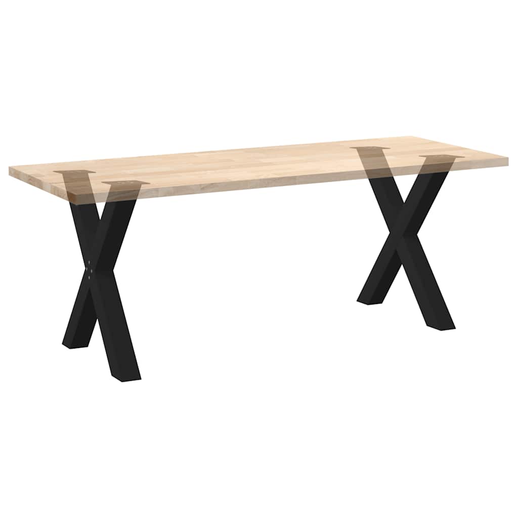 Gambe per tavolo da pranzo a forma di X 2 pz nere 70x(72-73) cm