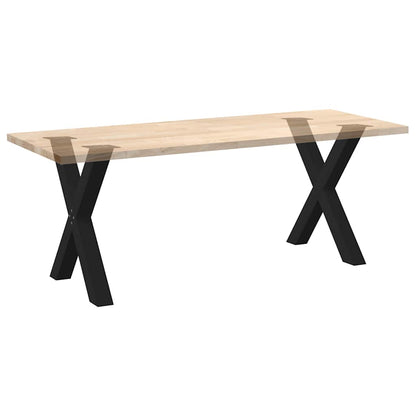 Gambe per tavolo da pranzo a forma di X 2 pz nere 70x(72-73) cm